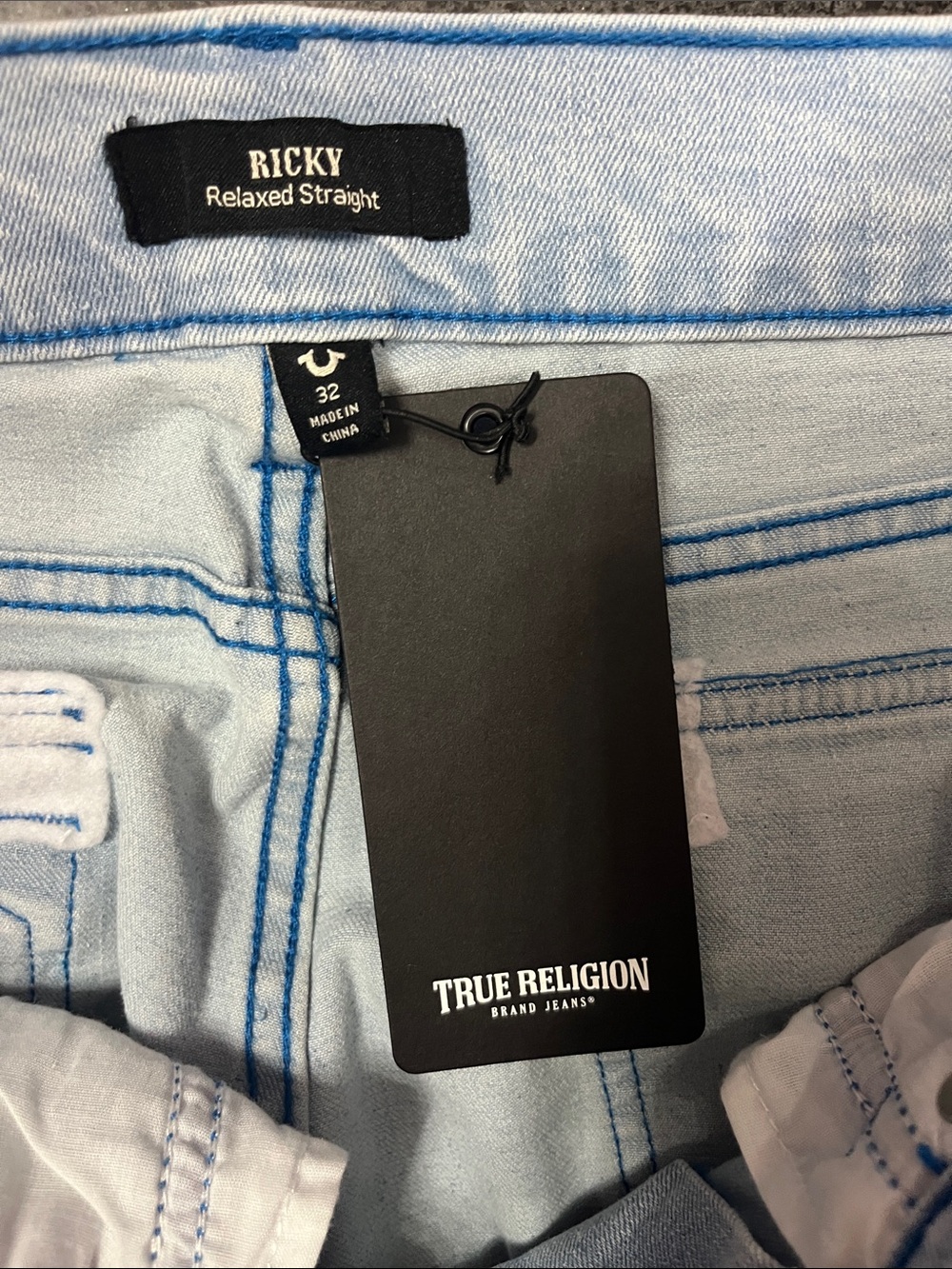 True Religion Women's Straight Jeans in Light Blue - Picture 5 of 6